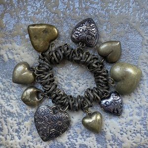 Mixed metal heart bracelet